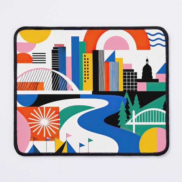 Item preview, Colorful Edmonton, Canada city poster featuring geometric archit designed and sold by ckybe.