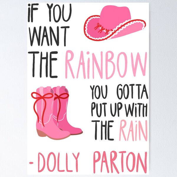 Item preview, Dolly Parton Rainbow Quote Pink Western designed and sold by stedipaola.
