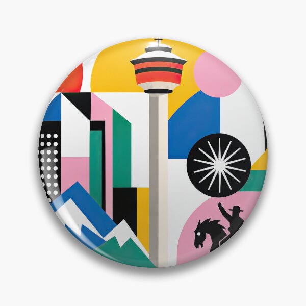 Item preview, Colorful geometric poster featuring Calgary typography, Canada, designed and sold by ckybe.