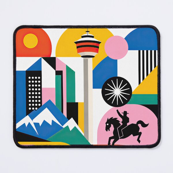 Item preview, Colorful geometric poster featuring Calgary typography, Canada, designed and sold by ckybe.
