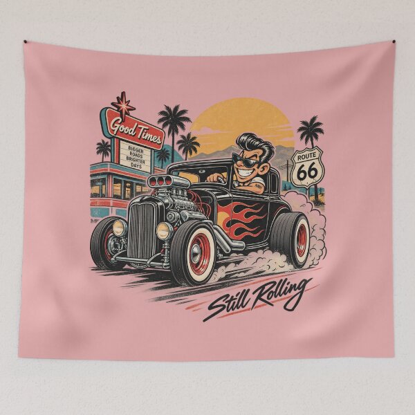 Item preview, Hot Rod Cartoon Still Rolling – Vintage Americana designed and sold by Normandy Road Heritage™ - Vintage Garage Art.