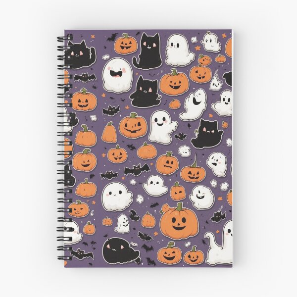 Item preview, Halloween Sticker Sheet Pattern | Black Cats, Ghosts, Pumpkins & Bats | Cute Spooky Icon Print designed and sold by Shiwwa.