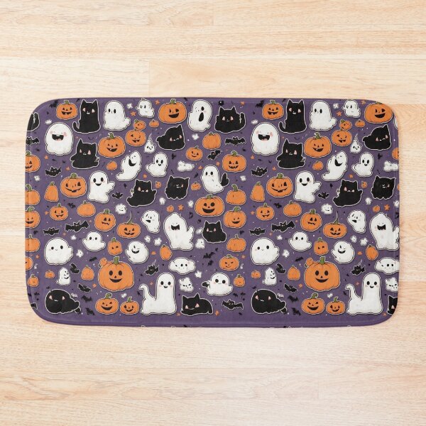 Item preview, Halloween Sticker Sheet Pattern | Black Cats, Ghosts, Pumpkins & Bats | Cute Spooky Icon Print designed and sold by Shiwwa.