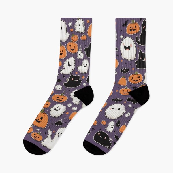 Item preview, Halloween Sticker Sheet Pattern | Black Cats, Ghosts, Pumpkins & Bats | Cute Spooky Icon Print designed and sold by Shiwwa.