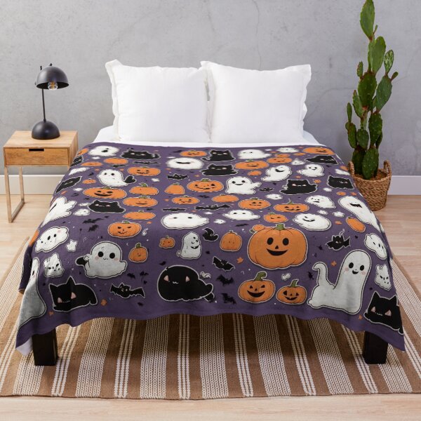 Item preview, Halloween Sticker Sheet Pattern | Black Cats, Ghosts, Pumpkins & Bats | Cute Spooky Icon Print designed and sold by Shiwwa.