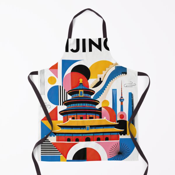 Item preview, Colorful geometric illustration of Beijing landmarks including t designed and sold by ckybe.