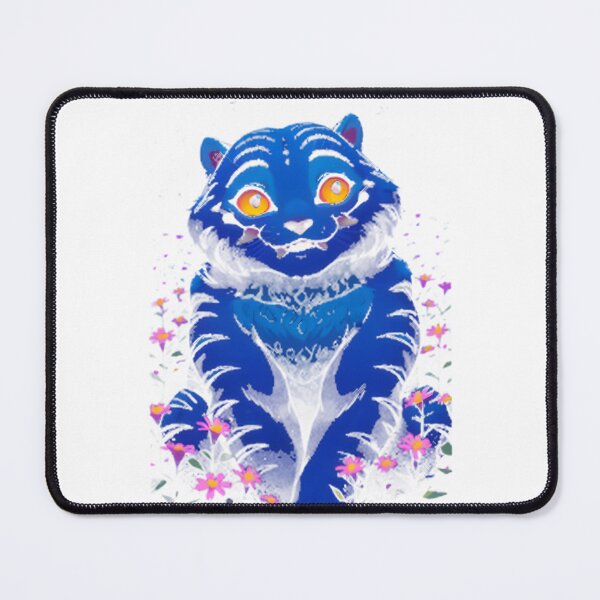 Item preview, Cute Kpop Inspired Derpy Tiger with Colorful Flowers Illustration designed and sold by thedesigneranas.
