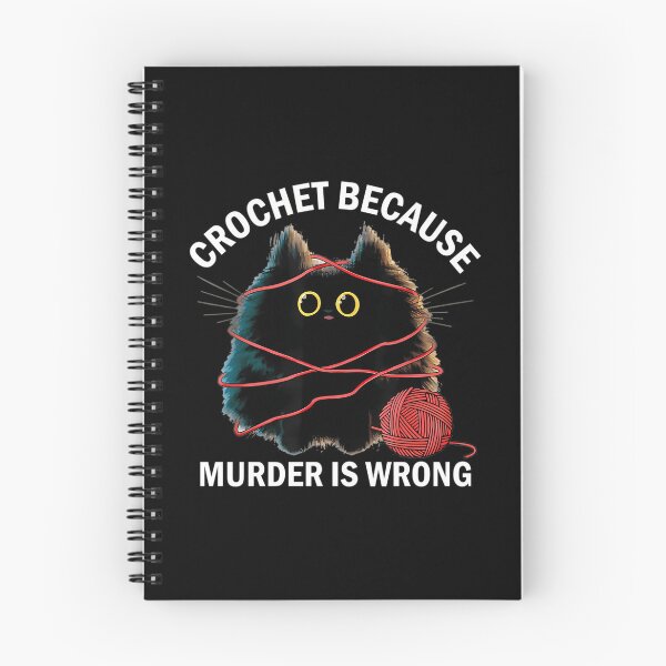 Item preview, Crochet Because Murder Is Wrong Funny Vintage Cat  designed and sold by HighKeyTeezp.