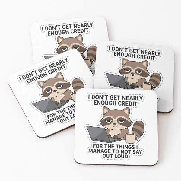 Item preview, Not Say Out Loud Raccoon Funny Office Sarcasm Quote Tired Remote Worker Meme designed and sold by raedattia.
