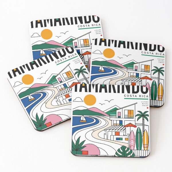 Item preview, Colorful Tamarindo Costa Rica travel poster featuring a designed and sold by ckybe.