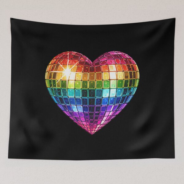 Item preview, Rainbow Heart Disco Ball Pride Sparkle 70s Party designed and sold by Jt41.
