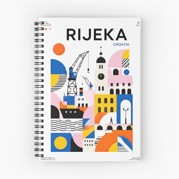 Item preview, Colorful geometric poster illustration of Rijeka, Croatia featur designed and sold by ckybe.