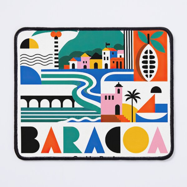 Item preview, Colorful retro travel poster illustrating Baracoa, Cuba with designed and sold by ckybe.