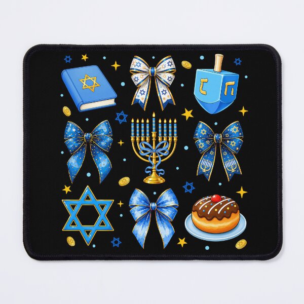 Item preview, Coquette Hanukkah Bows Menorah Dreidel Jewish  designed and sold by varin-studio.