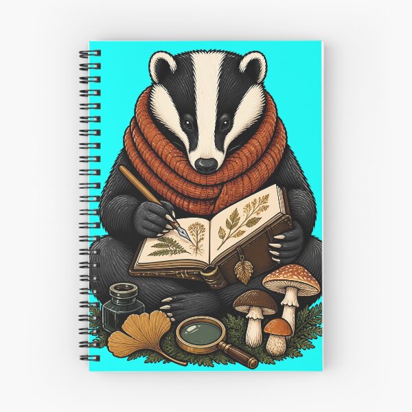 Item preview, Cozy Badger Botanical Journaling Nature Art designed and sold by Fun2Fentastic.