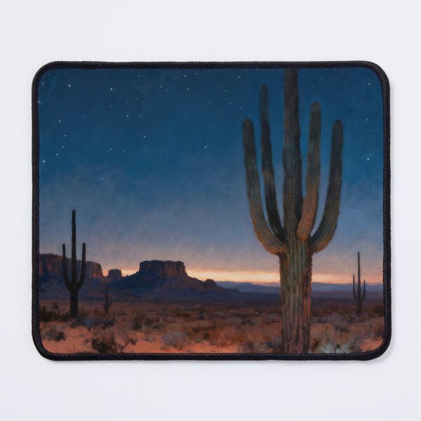 Item preview, Southwestern Desert Night Wall Art, Saguaro Landscape Painting, Desert Twilight Nature Print, Boho Western Decor designed and sold by stylishdzign.
