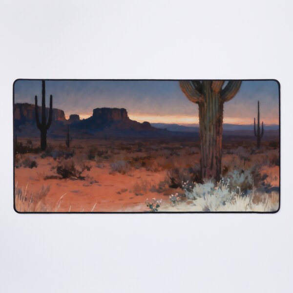 Item preview, Southwestern Desert Night Wall Art, Saguaro Landscape Painting, Desert Twilight Nature Print, Boho Western Decor designed and sold by stylishdzign.