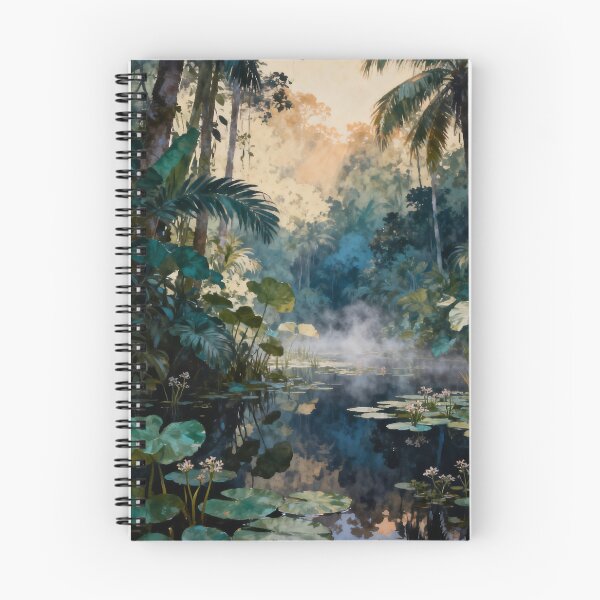 Item preview, Tropical Wetland Wall Art, Rainforest Water Garden Painting, Exotic Botanical Nature Print, Jungle Decor designed and sold by stylishdzign.