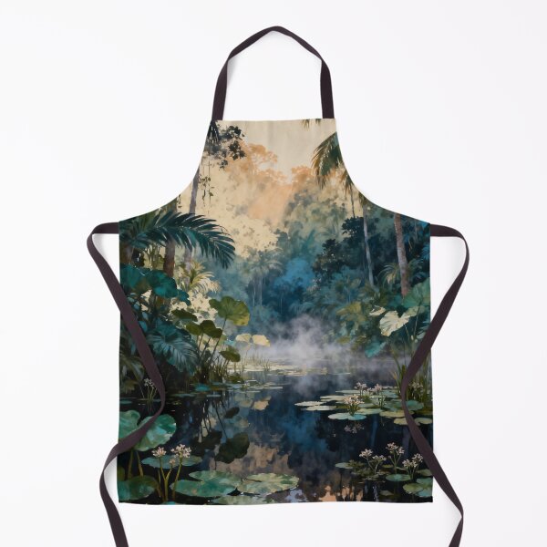Item preview, Tropical Wetland Wall Art, Rainforest Water Garden Painting, Exotic Botanical Nature Print, Jungle Decor designed and sold by stylishdzign.