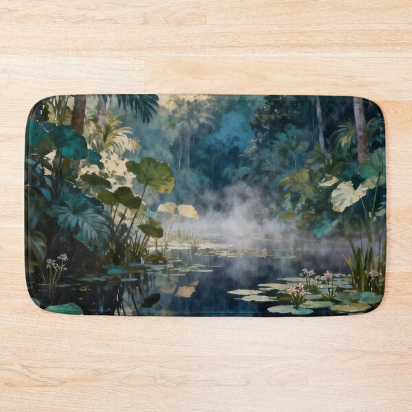 Item preview, Tropical Wetland Wall Art, Rainforest Water Garden Painting, Exotic Botanical Nature Print, Jungle Decor designed and sold by stylishdzign.