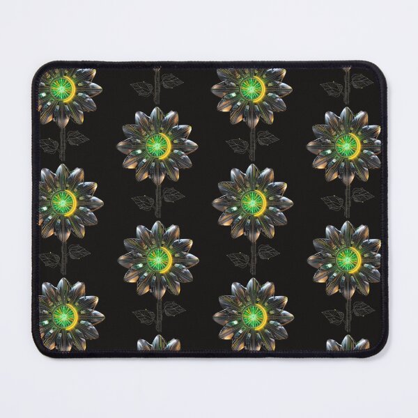 Item preview, Sunflower with mechanical petals and a neon center designed and sold by STATIC SOUL.