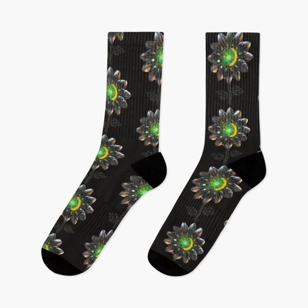 Item preview, Sunflower with mechanical petals and a neon center designed and sold by STATIC SOUL.
