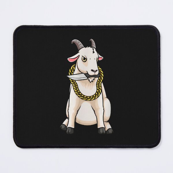 Item preview, Funny Goat with Gold Chain and Knife designed and sold by YarningsandYear.