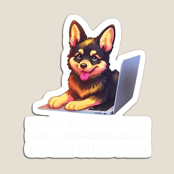 Item preview, Funny UX UI Designer Dog Computer designed and sold by YarningsandYear.