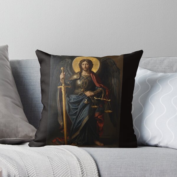 Item preview, Archangel Michael Byzantine Gold Leaf Dark Sacred Art designed and sold by VintageManiac.