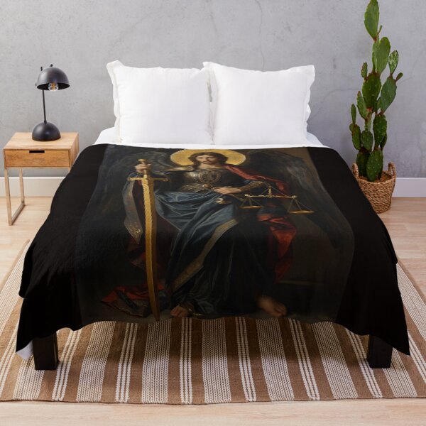 Item preview, Archangel Michael Byzantine Gold Leaf Dark Sacred Art designed and sold by VintageManiac.