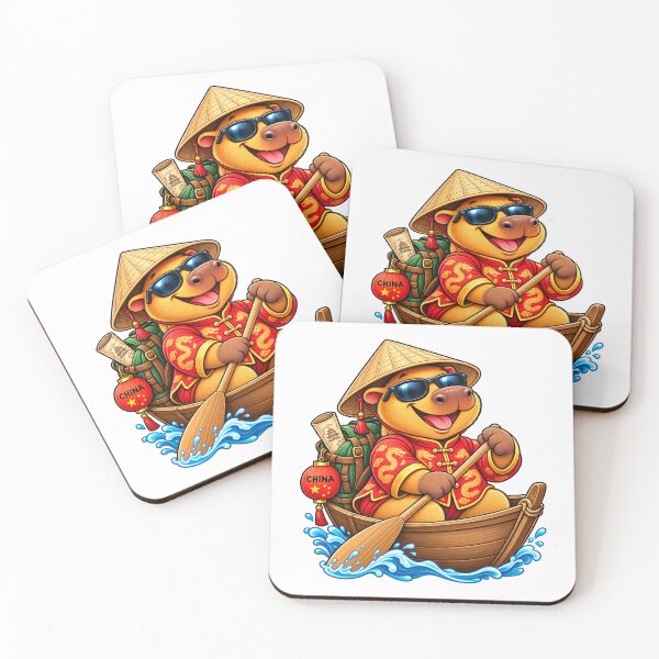 Item preview, Cute China Capybara – Happy Rowing Chinese Travel Adventure designed and sold by CapybaraTravels.