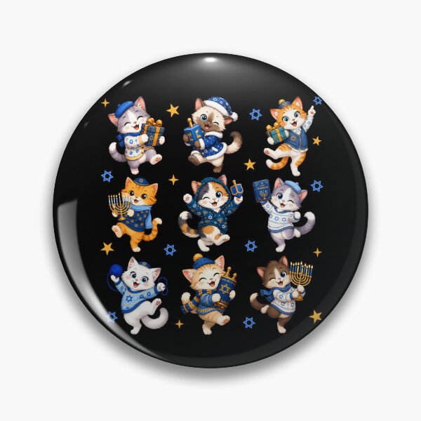 Item preview, Cute Hanukkah Cats Menorah Dreidel Jewish Holiday Kittens designed and sold by varin-studio.