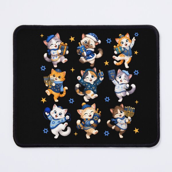 Item preview, Cute Hanukkah Cats Menorah Dreidel Jewish Holiday Kittens designed and sold by varin-studio.