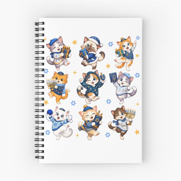 Item preview, Cute Hanukkah Cats Menorah Dreidel Jewish Holiday Kittens designed and sold by varin-studio.