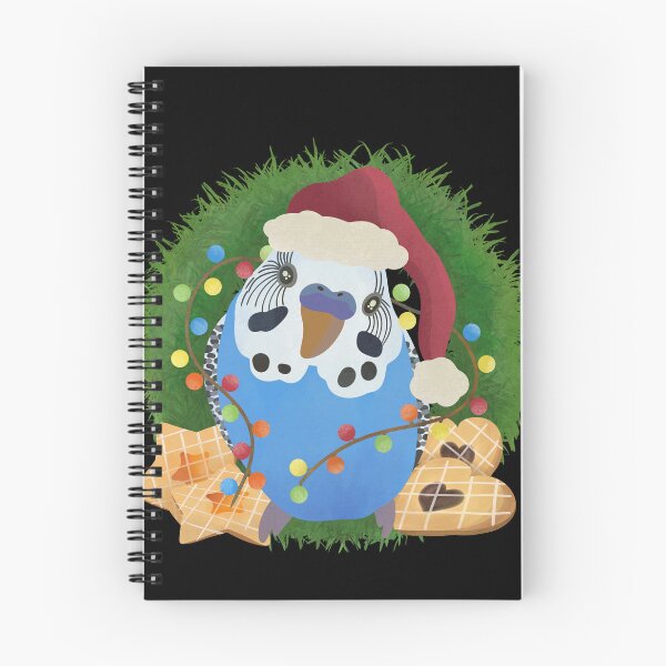 Item preview, Christmas Blue Budgie illustration designed and sold by FandomizedRose.