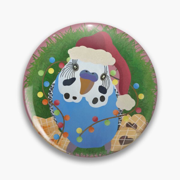 Item preview, Christmas Blue Budgie illustration designed and sold by FandomizedRose.