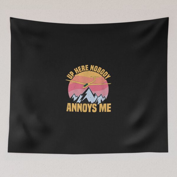 Item preview, Glider Plane Up Here Nobody Annoys Me Retro Sunset designed and sold by YarningsandYear.