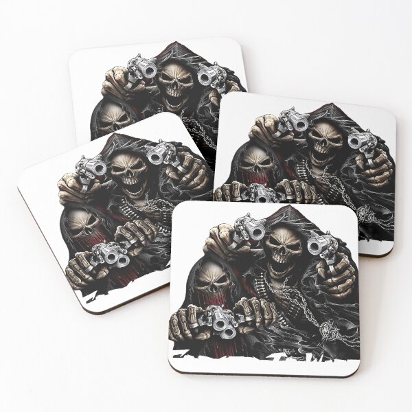 Item preview, Born To Shit Forced To Wipe 2 Funny Skull Badass Skeleton With Guns Meme designed and sold by WarrenHarper.