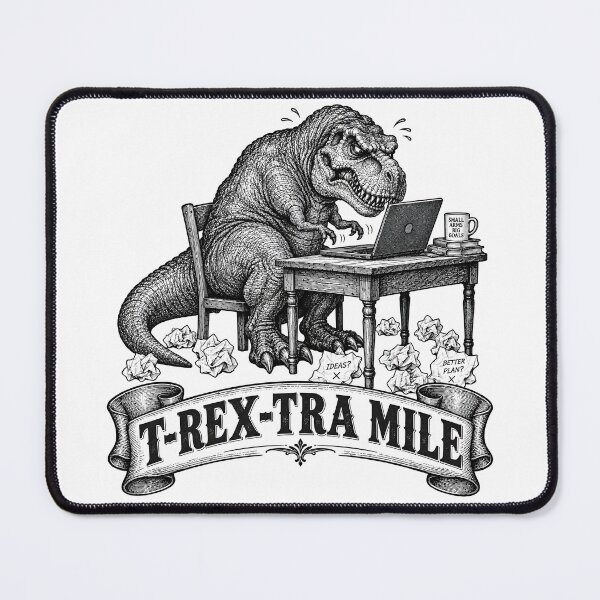 Item preview, T-Rex-tra Mile Funny Work Gift designed and sold by InkwellOddity.