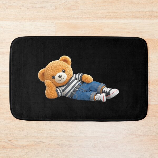 Item preview, Lazy Teddy Bear Relaxing Pose  on Black Shapes Mania designed and sold by Shapes-Mania.