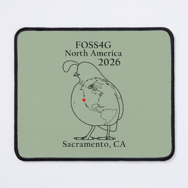 Item preview, FOSS4G NA Quail Earth Black designed and sold by FOSS4GNA.