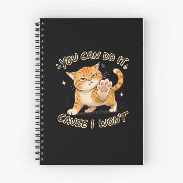 Item preview, Funny Grumpy Orange Cat "You Can Do It Cause I Won't" designed and sold by Dmo3HarkoArt.