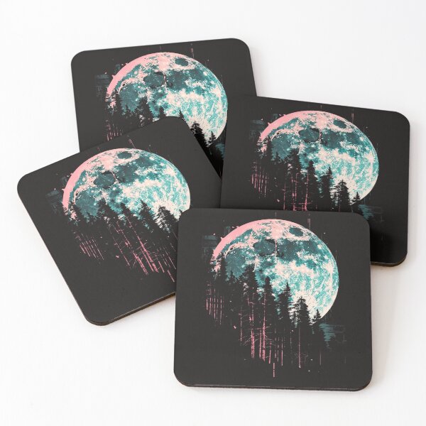Item preview, A glitchy silhouette of the forest in the moonlight designed and sold by STATIC SOUL.
