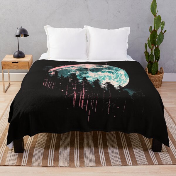 Item preview, A glitchy silhouette of the forest in the moonlight designed and sold by STATIC SOUL.