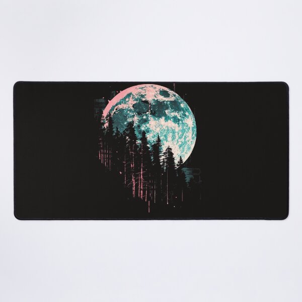 Item preview, A glitchy silhouette of the forest in the moonlight designed and sold by STATIC SOUL.