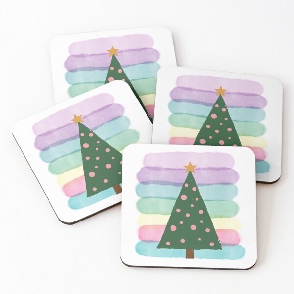 Item preview, Rainbow Watercolor Christmas Tree  designed and sold by dudelinart.