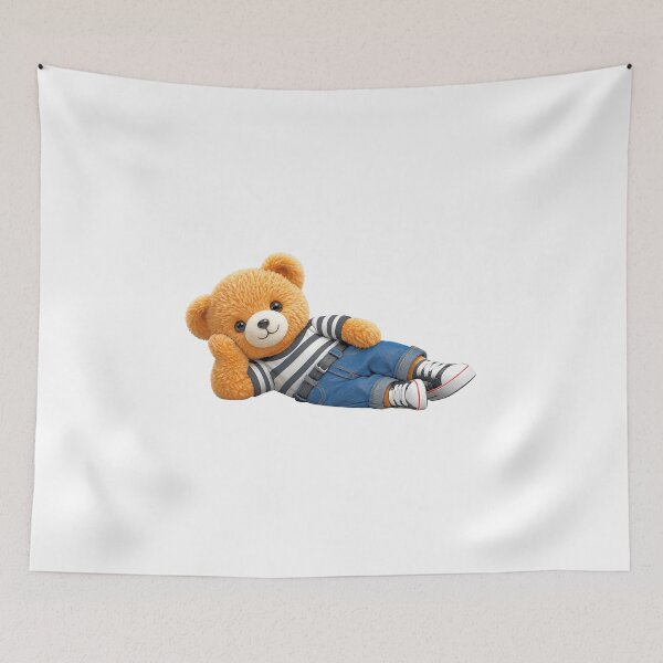 Item preview, Lazy Teddy Bear Relaxing Pose Shapes Mania designed and sold by Shapes-Mania.