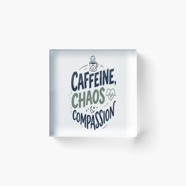 Item preview, Caffeine Chaos Compassion Nurse T-Shirt – Funny Night Shift Nurse Gift designed and sold by ArtsyElegance4U ⭐⭐⭐⭐⭐.