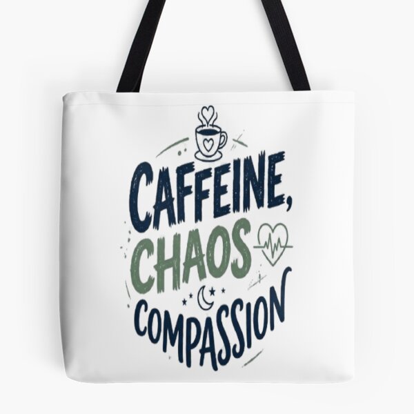 Item preview, Caffeine Chaos Compassion Nurse T-Shirt – Funny Night Shift Nurse Gift designed and sold by ArtsyElegance4U ⭐⭐⭐⭐⭐.