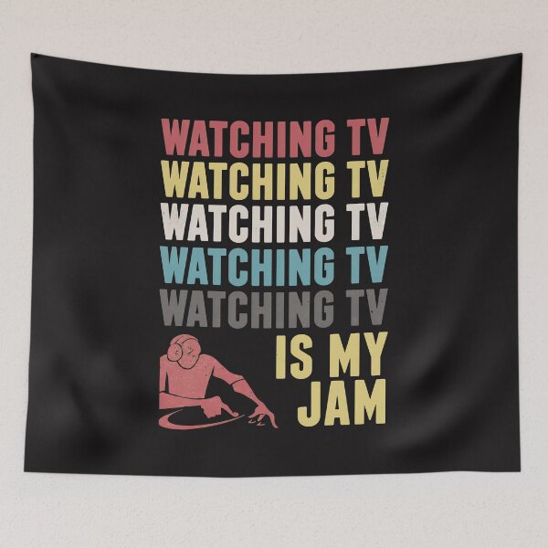 Item preview, Watching TV Is My Jam Retro DJ Vinyl Record Player  designed and sold by FlorenceRose12.
